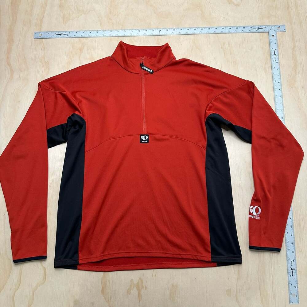 Pearl Izumi Quarter Zip Pullover Large Red Black Cycling Jersey